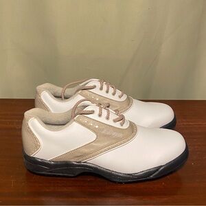 FootJoy GreenJoys Saddle White/Beige Soft Spike Golf shoes women’s 8 M